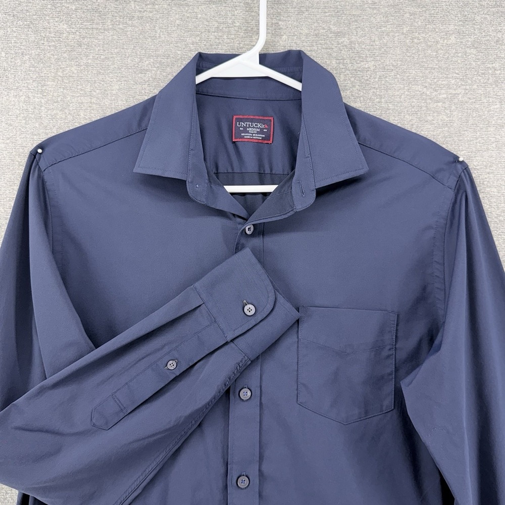 UNTUCKit Gironde Shirt Men Size Medium Slim Fit Blue Long Sleeve Button Up